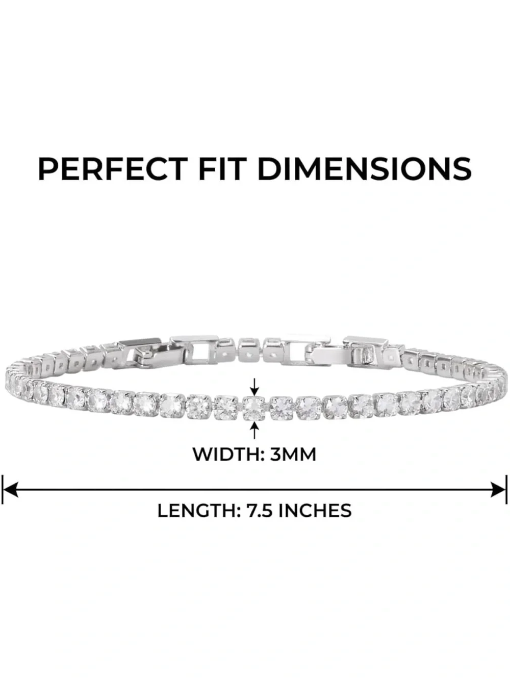 Sterling Silver Cubic Zirconia Tennis Bracelet - Silver C50